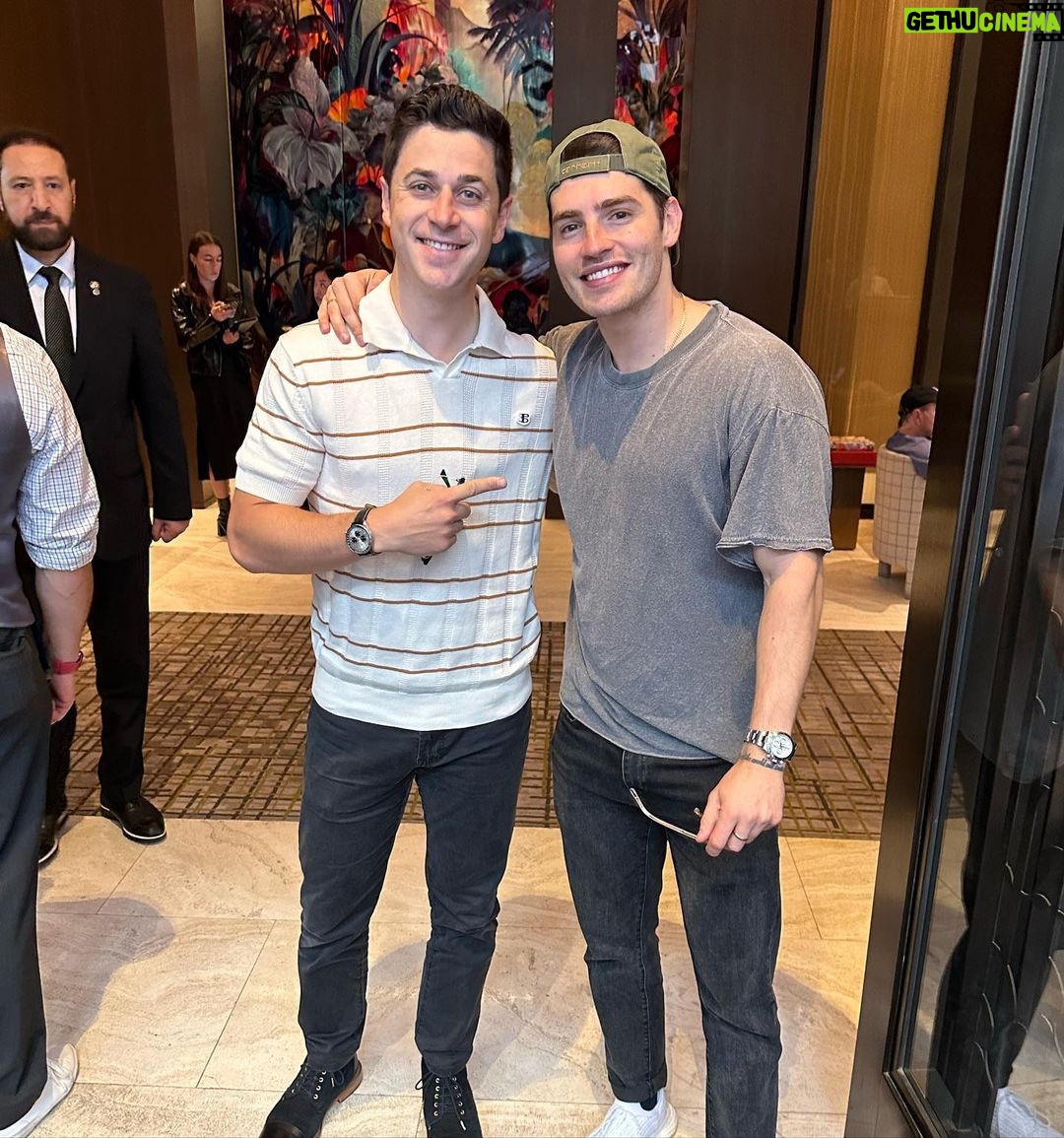 David Henrie Instagram - NYC get away with my ❤️ for the @breitling launch of the new Navitimer. Just WOW. What a trip! This was our first time away from the kids, on the opposite side of the US, and I gotta say, once we realized that silence doesn’t mean the kids are around the corner doing something bad, we relaxed and embraced every second being alone with each other. #marriedlife