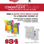 David Ortiz Instagram - Hey friends and fans! Help me celebrate being elected to the Baseball Hall of Fame by donating a “Big Papi Brave Gown” to hospitalized children. Click the link in my bio to donate one of these awesome Brave Gowns designed personally by my daughter, Alex, and my special nine-year-old friend, Avery! The David Ortiz Children’s Fund goal is to give 3,400 gowns to pediatric children at three hospitals we support. You can help me celebrate his induction to the Hall of Fame by sharing all the happiness we’ve brought to fans, families, and children throughout his career. Sponsor a Big Papi Brave Gown to spread strength today!