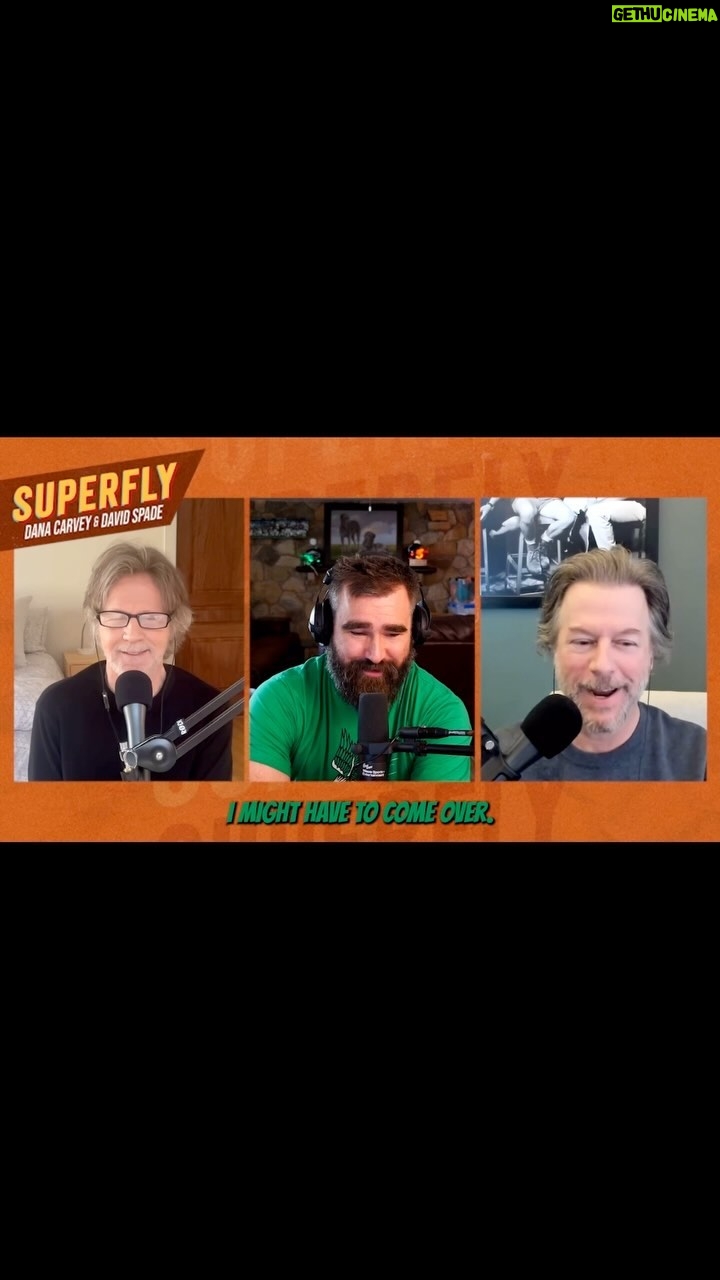 David Spade Instagram - @jason.kelce stops by the show today @superflypod up now @thedanacarvey