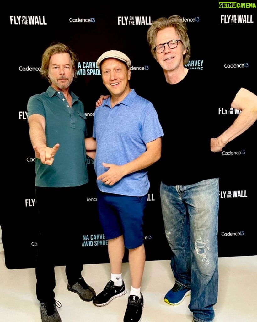 David Spade Instagram - Part 2 of @iamrobschneider Lots of talk about favorite sketches and ‘You can do it!’#FlyonTheWall @thedanacarvey