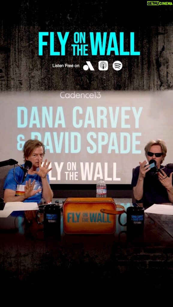 David Spade Instagram - Check out our chat with @jeffgoldblum He’s in the new Jurassic Park! #FlyOnTheWall @thedanacarvey