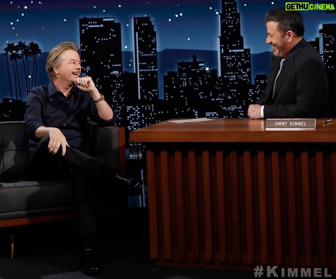 David Spade Instagram - Squawking about the new podcast on @jimmykimmellive tonight. Podcasts are the showbiz equivalent of jury duty but its been a blast. Crank it up tonight. #flyonthewall w @thedanacarvey One with americas sweetheart @roblowe and another one with my bff @chrisrock