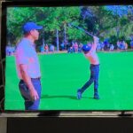 David Spade Instagram - Great to see @tigerwoods out playing again w son Charlie. *Sorry for crummy picture but you get it