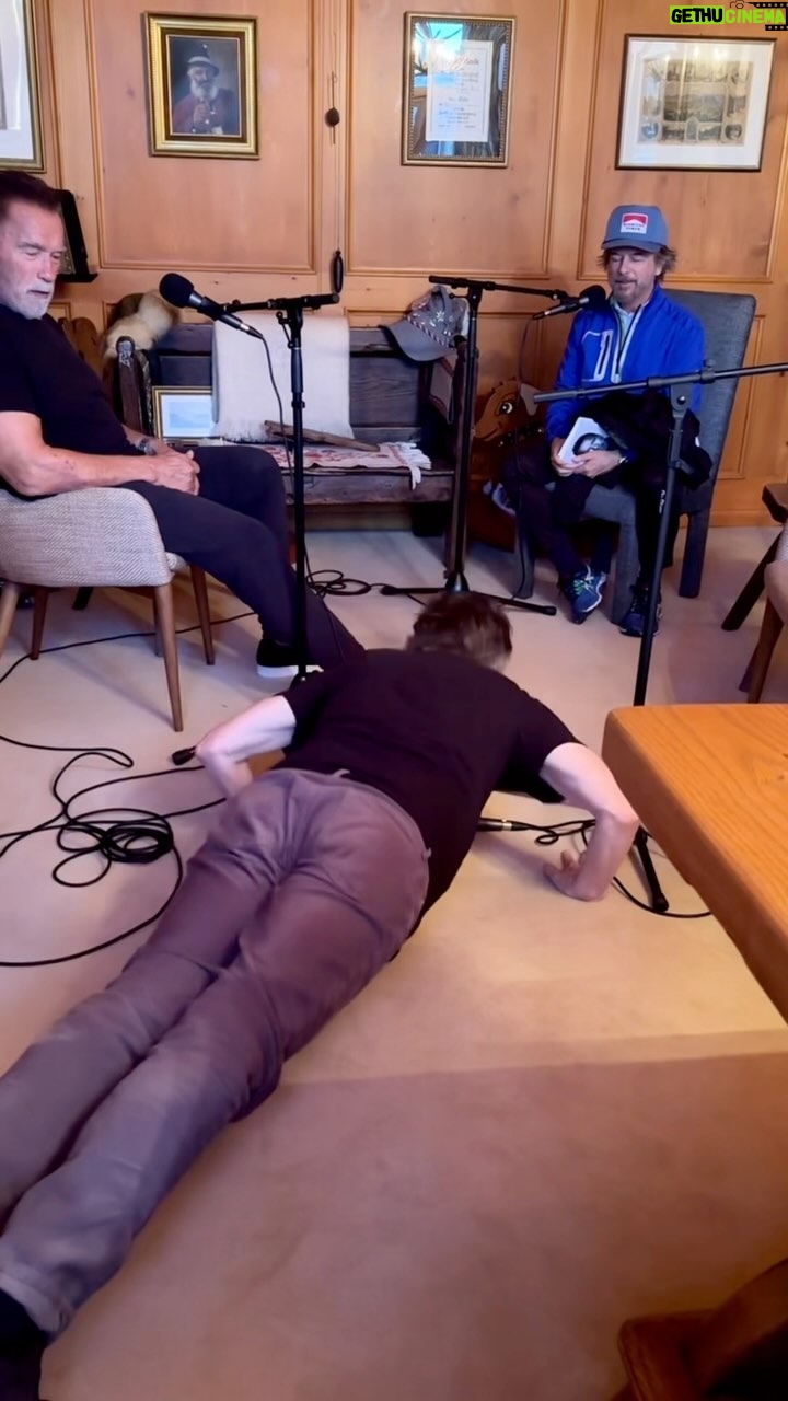 David Spade Instagram - During our podcast with @schwarzenegger we had to find out if Dana was stronger than him and the results are in #FlyonTheWall up now @thedanacarvey