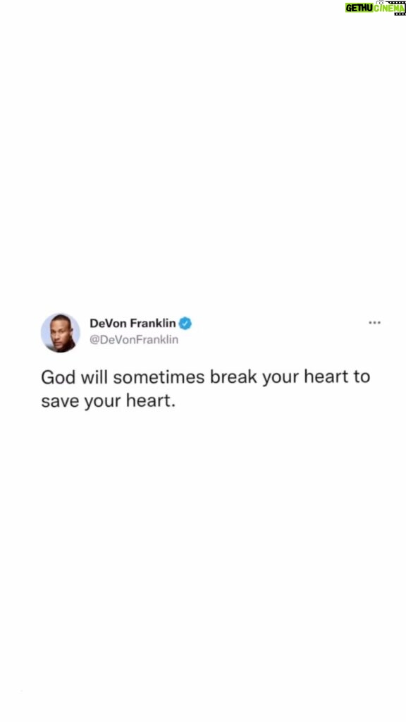 DeVon Franklin Instagram - Even though your heart is breaking right now, God’s plan is to prosper you. Your pain has a purpose. Comment “PURPOSE” below if you believe it, and tag someone who needs to hear this. #TuesdayMotivation #Purpose #GodsPlan