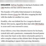 DeVon Franklin Instagram - When the strikes hit and my deal was suspended, I thought that may have been the end of my tv production company. However we sometimes think God is putting a period in our careers where He’s actually putting a comma! I’m beyond excited and grateful to announce my TV deal with @cbstvstudios has been extended! So grateful is to extend my relationship with the CBS family. Underneath my deal extension, I’ll be producing a New Faith-Based Detective Drama called GRACE for @cbstv GRACE is being written by the talented brothers, @devon_greggory and Corey Moore. GRACE follows a true-blue detective known for his brash, cynical style and a passionate, community-focused pastor who wears her heart on her sleeve reluctantly partner to solve complex crimes as they debate their divergent beliefs while attempting to ignore their growing chemistry.  Let’s go!!!! #cbs #tv #grace #Faith #FranklinEntertainment