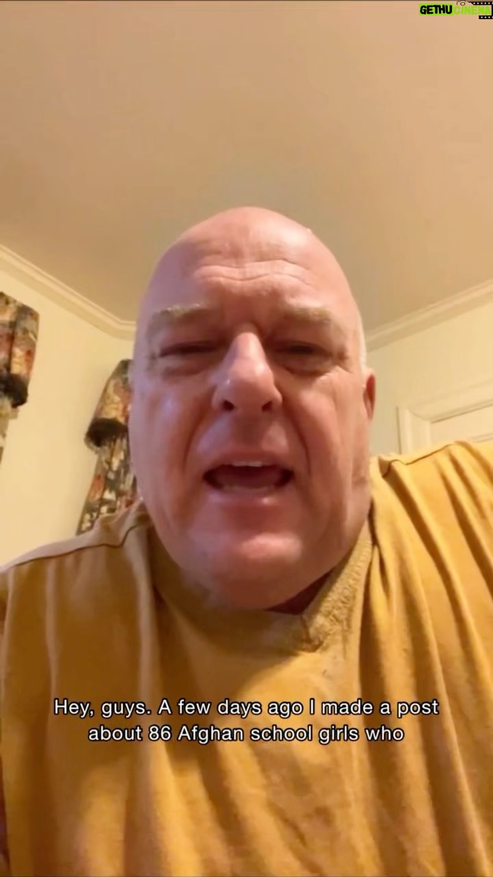 Dean Norris Instagram - A big thank you to those of you who’ve contributed to this cause, but the battle isn’t over. These Afghan school girls need our support to help them get on a plane to their new home. Please visit the link in my bio to donate. Anything will go a long way. 🇦🇫♥️🇺🇸 #Afghanistan #IStandWithAfghanWomen #Education #UnitedStatesOfAl