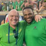 Dean Norris Instagram - On the sidelines for a great #ND game. Bad ending but great game. Got to hang with some legends . Joe Theisman, Tim Brown, Chris Zorich, Jerome Bettis. #notredamefootball #goirish