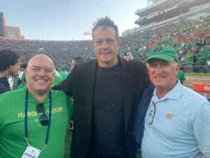 Dean Norris Instagram - On the sidelines for a great #ND game. Bad ending but great game. Got to hang with some legends . Joe Theisman, Tim Brown, Chris Zorich, Jerome Bettis. #notredamefootball  #goirish
