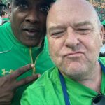 Dean Norris Instagram - On the sidelines for a great #ND game. Bad ending but great game. Got to hang with some legends . Joe Theisman, Tim Brown, Chris Zorich, Jerome Bettis. #notredamefootball #goirish