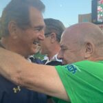 Dean Norris Instagram - On the sidelines for a great #ND game. Bad ending but great game. Got to hang with some legends . Joe Theisman, Tim Brown, Chris Zorich, Jerome Bettis. #notredamefootball #goirish