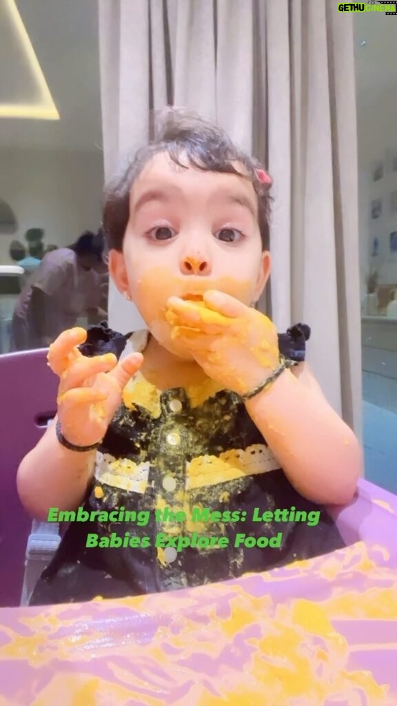 Debina Bonnerjee Instagram - I’ve found that allowing my baby to explore the textures, smells, and tastes of food on their own terms has been incredibly beneficial. Sure, it means more laundry and extra cleanup, but it also fosters independence, curiosity, and a healthy relationship with food. Watching my little one squish a ripe mango between their fingers or smear sweet potatoes all over their face brings me so much joy. These messy moments aren’t just about nourishment; they’re about creating memories and building confidence.