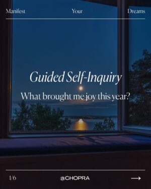 Deepak Chopra Instagram - Manifest the year of your dreams. Share your intentions below. 🙏🏾

Use these questions to reflect on this past year and gain insights into your deepest desires and greater vision for your life. 

Remember, energy flows where attention goes... as you set intentions for 2024, focus on what’s truly important to you, let go of external pressure or validations, and frame your intention in the positive, present tense. 

If you are ready to go further, you may join Chopra's Explore and Restore well-being voyages at sea for an extraordinary journey of self-discovery, in partnership with @swanhelleniccruises. 

Discover how to align your life with purpose at a 2024 destination retreat. 💞 Receive 15% off with promo code CHOPRA15 through 12/31. You may learn more by clicking the link in my bio — then scroll down to "Chopra Explore and Restore."