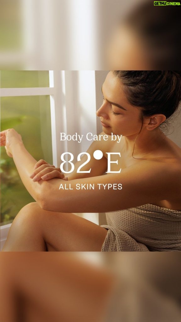 Deepika Padukone Instagram - I am thrilled to announce that 82°E is expanding! Introducing ‘Body Care’ by 82°E! This one is for All Skin Types, featuring a Gel Body Cleanser and a Body Milk with SPF 20 PA++. Our multi-tasking Body Milk keeps your skin hydrated and protected, and leaves no white cast.   #NewLaunch #82e