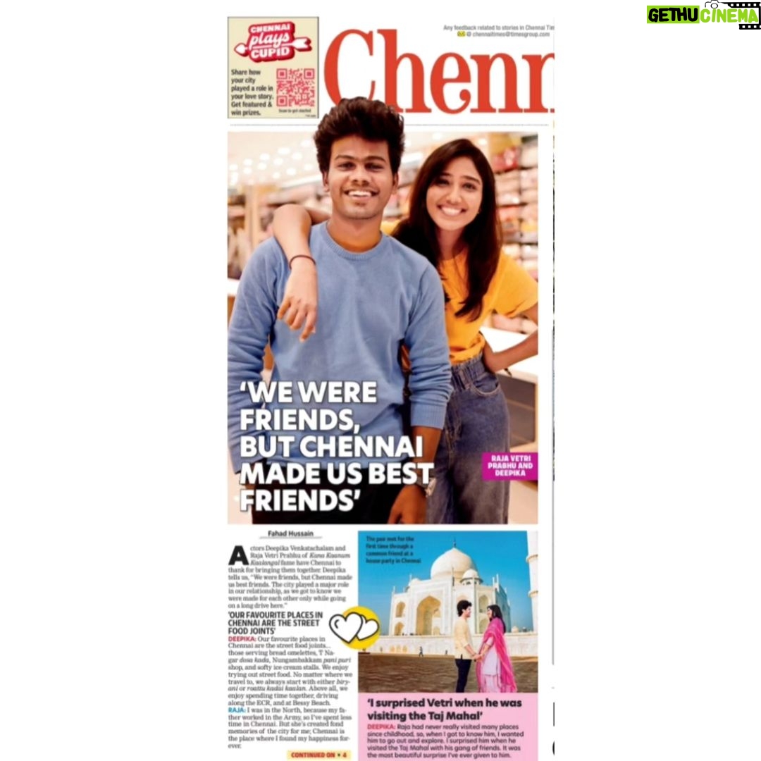 Deepika Venkatachalam Instagram - Deepika Venkatachalam & Raja Vetri Prabhu's love story took root in Chennai that played in bringing them together Share how your city played a role in your love story and stand a chance to be featured & win vouchers*. Click the link in bio to get started! #cupid #RajaVetriPrabhu #DeepikaVenkatachalam