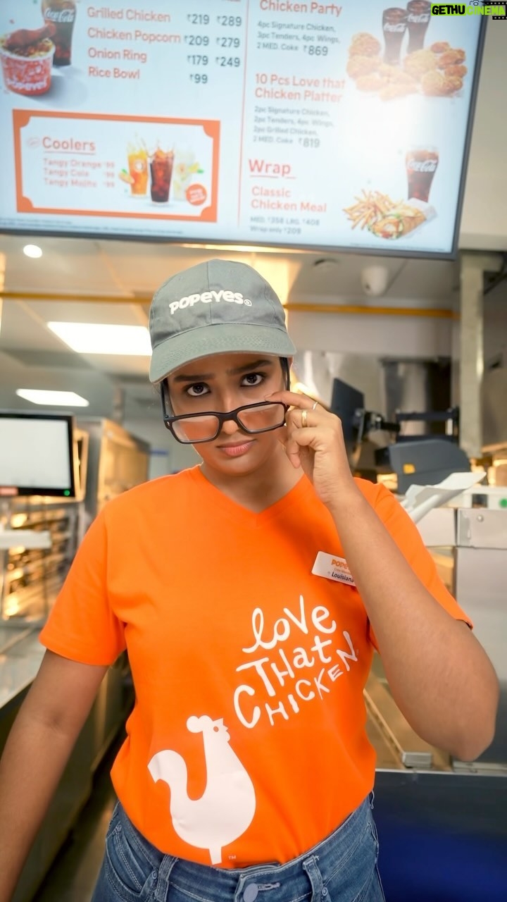 Deepika Venkatachalam Instagram - Wait, can I plan my wedding again just to be Chennaiโs Beyonce? ๐ . Woah, just a bite that is so soulful? Nah nah tummy full, heart full, and everything full! Thats something I honestly feel everytime I have the crunchy signature chicken and the Hollywood-famous chicken sandwich from Popeyes and when they said they were on the ECR, would I stop myself? ๐โโ๏ธ OHHHH !!!! ๐ฅณ And and and did you meet Louisiana? You really got to meet her and know her. Sheโs fun, witty, interesting and serves the best out there. I think you should let her know you liked her & wave a ๐ at her if you spot her at Popeyes whenever you visit them next. What say? Deal? ๐ @popeyes_india #popeyes #Collab . ๐น @gambit.in