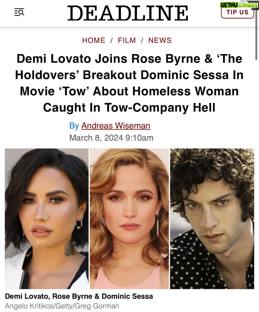 Demi Lovato Instagram - So excited to be joining this incredible project 🖤
@fullyrosebyrne @dominic.sessa @stefflaing