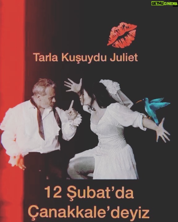 Deniz Çakır Instagram - “Tarla Kuşuydu Juliet..” 12 Şubat’da Çanakkale’deyiz be yaw... 🎭 @enginalkan @deligemisi @mert_sismanlar @ezopsahne