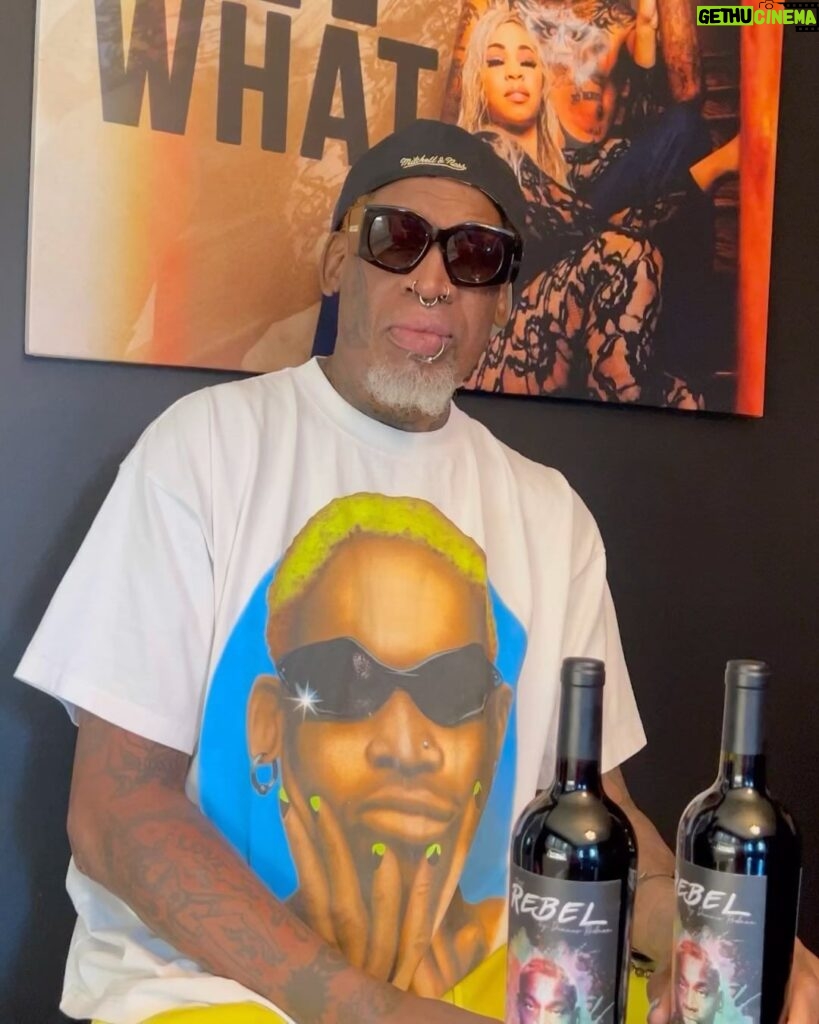 Dennis Rodman Instagram - What up👋what up Check out my new Premium Wine 🍷 @rebelbyrodman READY FOR PREORDER NOW!! Sorry guys it’s going fast Try it out 🍷🍷🍷