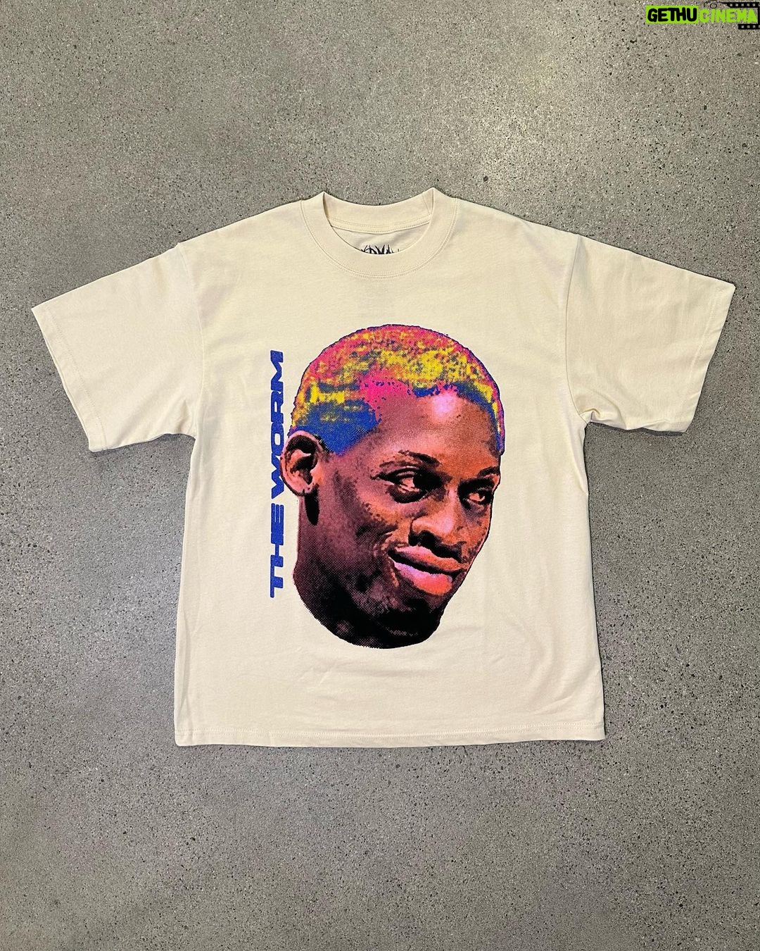 Dennis Rodman Instagram - ARE YOU READY? 🚦🏁 RODMAN APPAREL OUT NOW! LINK IN BIO! - Limited Quantities - 7.5 OZ Heavyweight Tee - Full Color Screen-Printed Graphic - Boxy Fit - Thick Collar - Vintage aesthetic - Ships within 48 hours of ordering