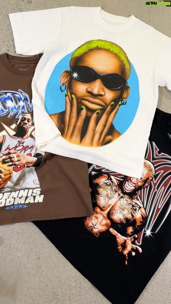 Dennis Rodman Instagram - AVAILABLE NOW: OUT OF THIS WORLD- DELIVERY 1👽💫 3 new designs and restocks of some favorites! Super limited quantities ! All of our tees are - Heavyweight - Oversized - Screen-printed - Made w/ premium materials - Ships fast and worldwide - Super limited quantities - Official Rodman brand This collection captures some of Dennis Rodman’s iconic moments that helped shape the world of sports, culture, and entertainment. 🛸🌎 Available now at RodmanApparel.com or Instagram shop‼️