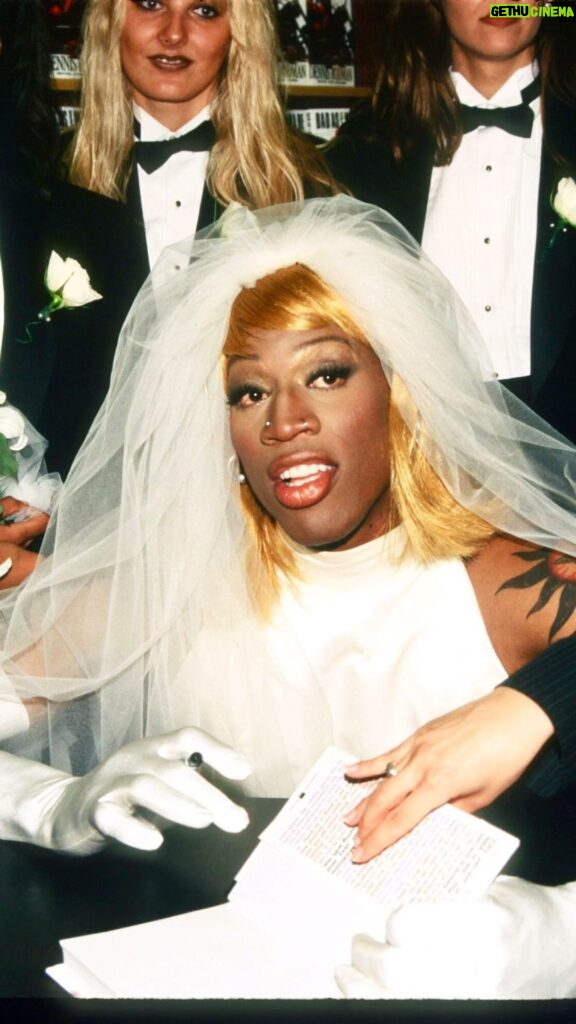 Dennis Rodman Instagram - In 1996 Dennis Rodman straight-up married himself. What a wild, but effective way to spread the message of self-love. Embracing your individuality and being proud of who you are is the only way! 🤞🔒 #wormwednesday