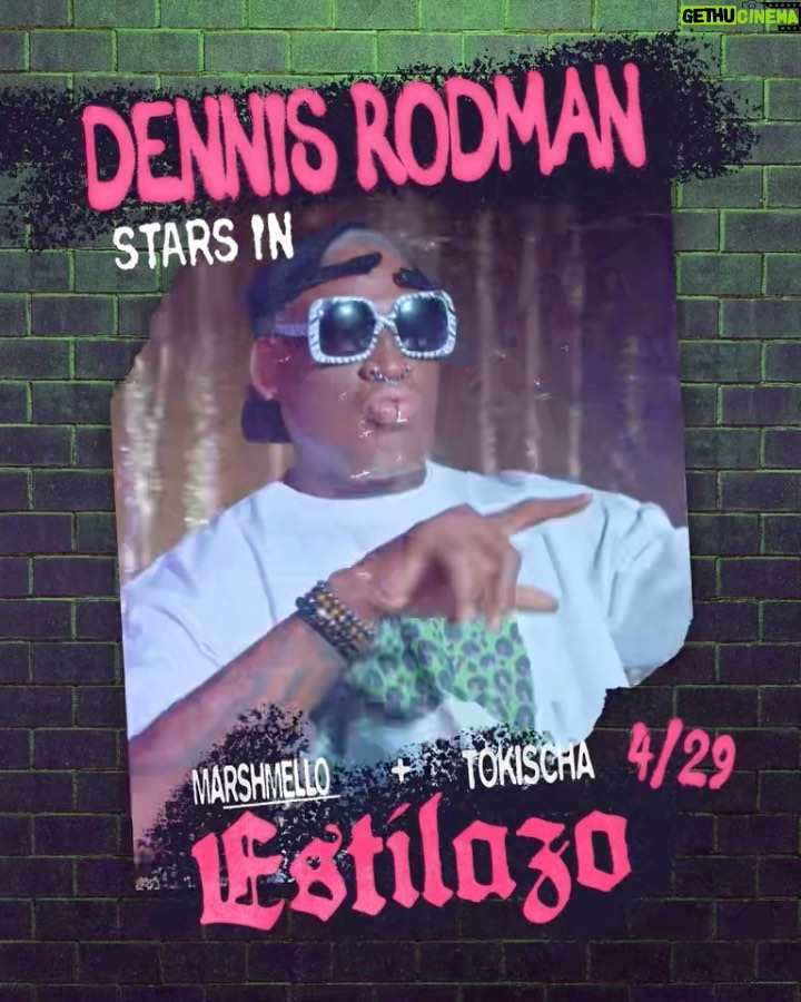 Dennis Rodman Instagram - Go. Check. Out. My. Guy. @marshmello 's. New. Music. Video. Estilazo. Featuring. Me. 🔥.