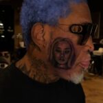 Dennis Rodman Instagram - Looking Good Yes Sirrr👍🏾Touched it up WHY NOT 🙀🤷🏾‍♂️ #facetattoo