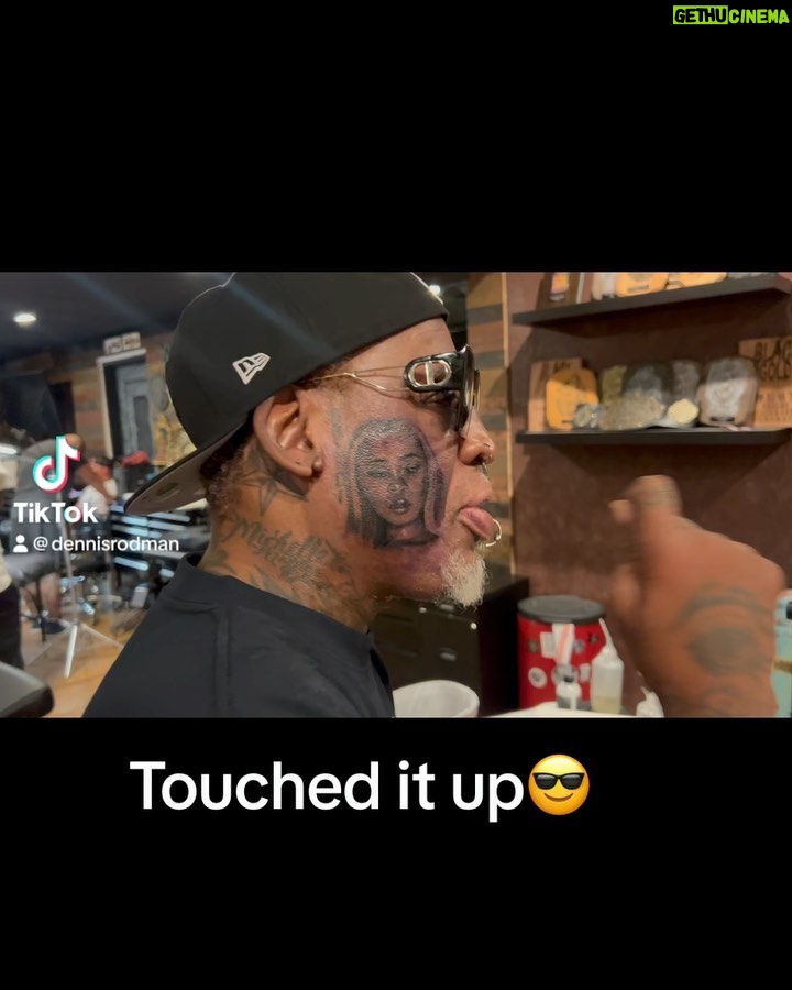 Dennis Rodman Instagram - Looking Good Yes Sirrr👍🏾Touched it up WHY NOT 🙀🤷🏾‍♂️ #facetattoo