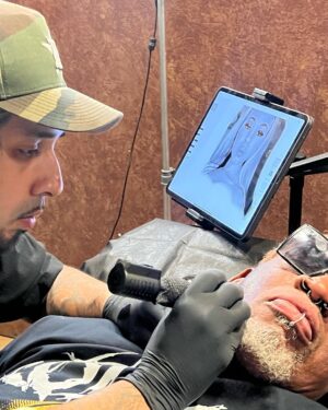 Dennis Rodman Instagram - Looking Good Yes Sirrr👍🏾Touched it up WHY NOT 🙀🤷🏾‍♂️ #facetattoo