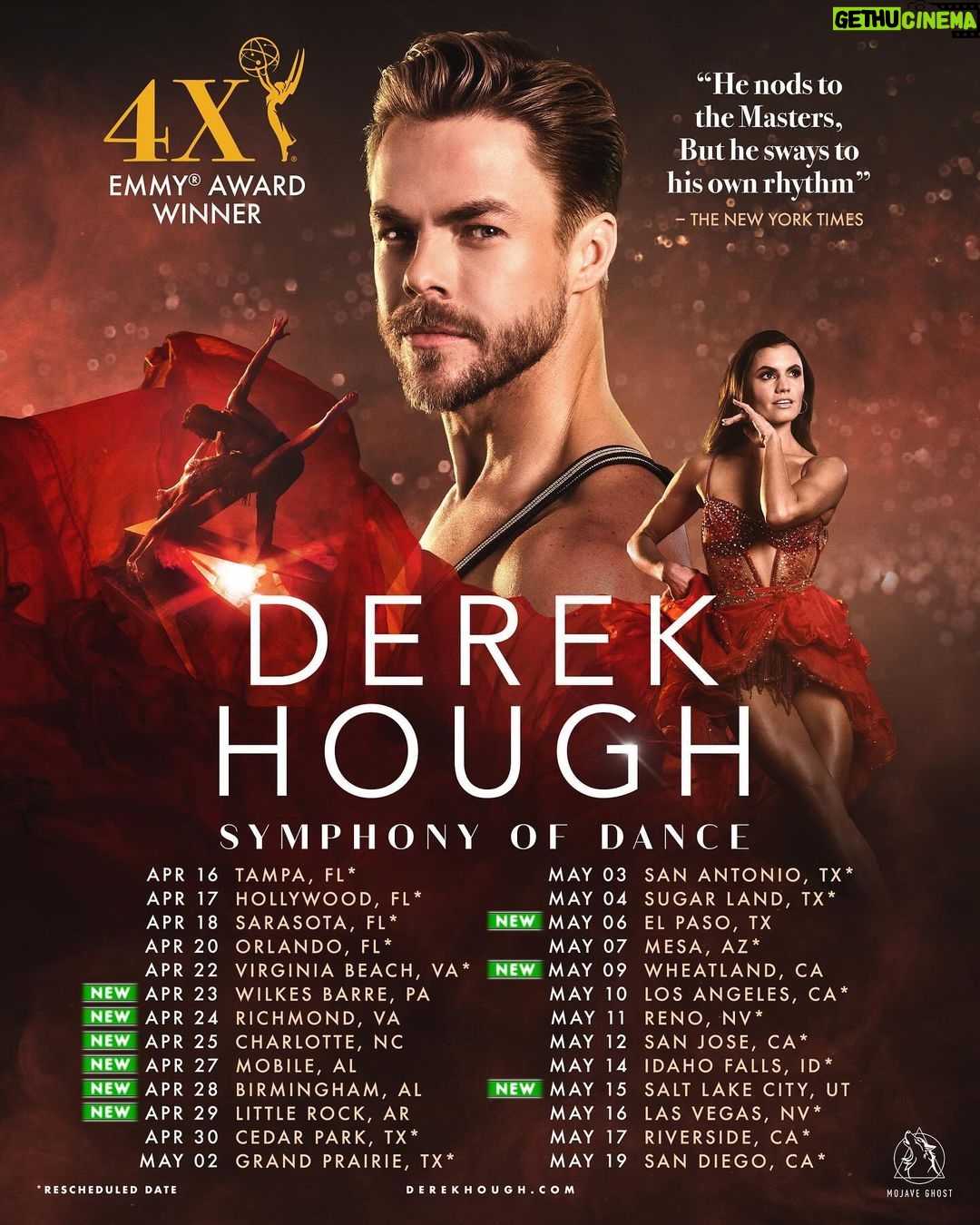 Derek Hough Instagram - Getting ready to “Jump” back in ! See what I did there. Dang I’m hilarious. Anyways. Coming to your city soon April 16th - May 19th Tickets 🎫 DerekHough.Com