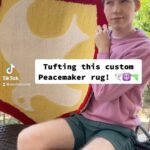 Devin Druid Instagram – tufting this custom Peacemaker rug!