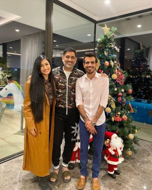 Dhanashree Verma Instagram - Happy Birthday Mahi Bhai 🤍 
MSD Dhoni Thala….A chant that ignites so many emotions 
Thank you for teaching us that challenges are not roadblocks but opportunities for growth. 
True inspiration….