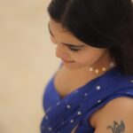 Dharsha Gupta Instagram - 💙💙 Saree & Blouse- @ivalinmabia Vc- @dhanush__photography