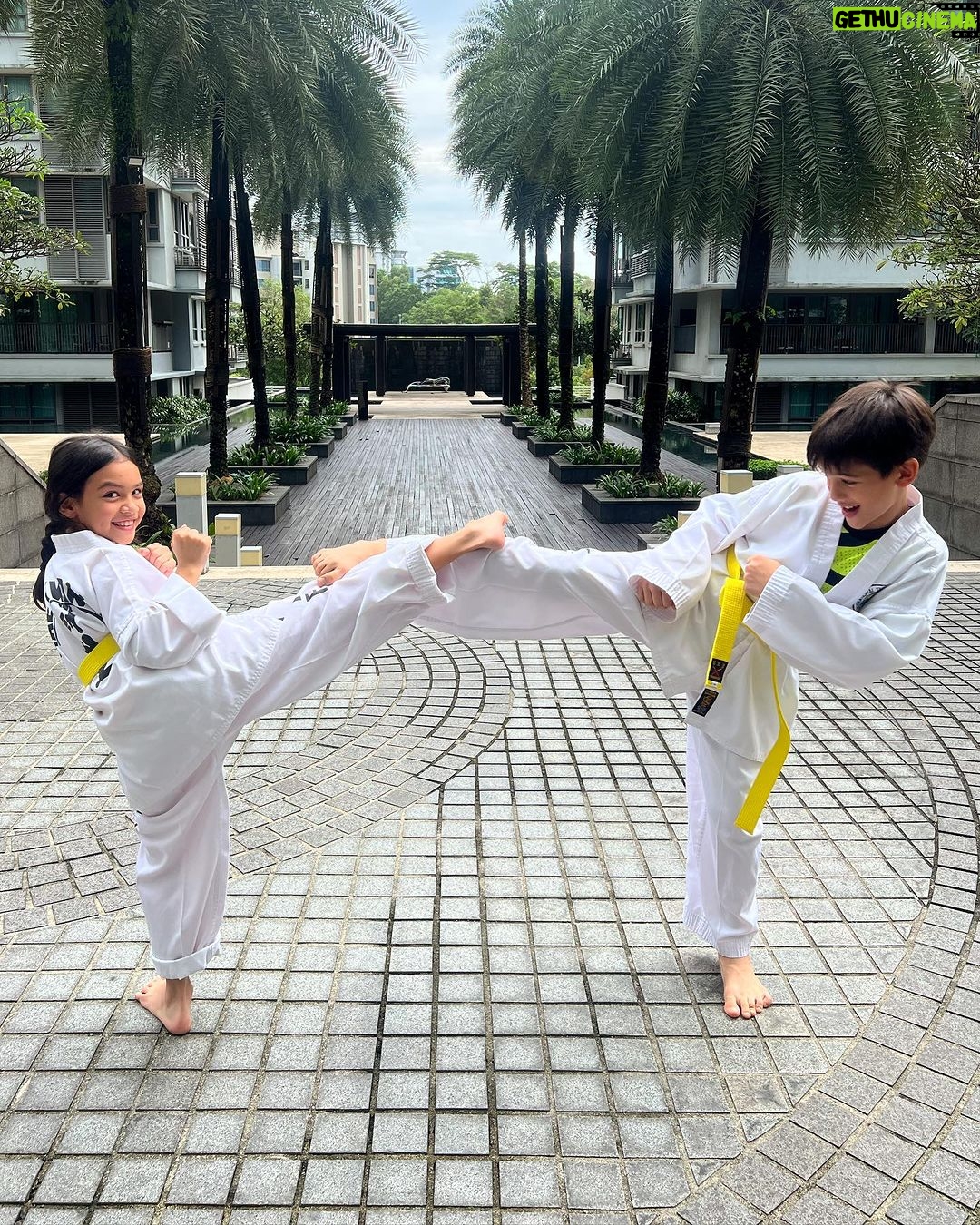Diana Danielle Instagram - 2 types of attitude during a test, which one are you? Muhammad: “I’m gonna fail, I don’t remember anything!” 🤷♀️ Aurora: “It’s too easy, I don’t even need to think” 💁♀️ They both arent even mildly interested in taekwondo, just happy they showed up today. Hope this motivates them to show up for their classes more. 🤦🏼♀️
