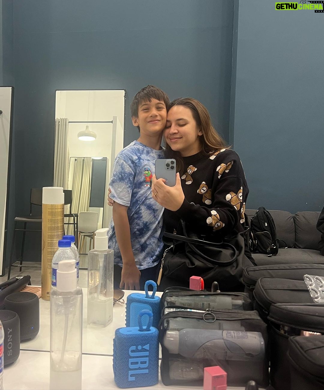 Diana Danielle Instagram - Set life @chemad7 He complained that I never bring him to set anymore, which is not true bc I always ask but he turned me down so many times that I just assumed he never wants to tag along. So today heโs back on set living the set life while we shoot for my new ad! ๐