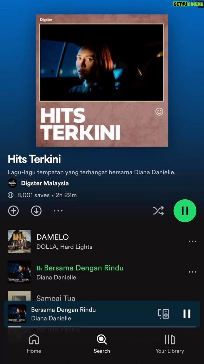 Diana Danielle Instagram - Dah dengar single terbaru D? Check it out on Spotify ☺️🐝 #BersamaDenganRindu