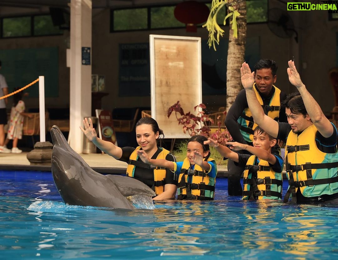 Diana Danielle Instagram - Unforgettable experience with Simba the dolphin at the @balimarinepark with my little family 🥲 The kids were so happy!!! Don’t miss this spot when you’re down in Bali - up close and personal with these sweet & intelligent creatures. Thank you for the memorable moments @balimarinepark, and #romantikaastro & @cogearproductions for setting up a special slot for us to enjoy Bali like we’ve never done before ❤️🤝
