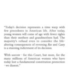 Dianna Agron Instagram - ⁣⁣ In my opinion, it comes down to this: Women and their doctors should be making decisions about their bodies. That’s it. The government does not belong here nor does religion. I would never tell a person what to do with their body. ⁣⁣ Nearly fifteen years ago I was speaking to a group of older women who knew better. They told me to keep an eye on women’s health and choice issues. They told me about their fight. About friends they had tragically lost to back-alley abortions. They warned me that I would need to fight my whole life to keep my own rights alive. What they told me seemed almost impossible then. And here we are. I wish I could reach out to those women and extend my great sadness. ⁣⁣ ⁣⁣ We saw this coming. This is only the beginning. ⁣⁣ ⁣⁣ Today, I am devastated. ⁣⁣ I am hopeful for a greater tomorrow.⁣⁣ ⁣⁣ Let’s utilize collective power. Men, your voices are necessary too. You've benefitted from our access. ⁣⁣ ⁣⁣ Stand in protest. Volunteer. Knock on doors. Donate. VOTE. And send love to those who need it today. ⁣⁣ *Above photo, taken from Supreme Court Justices Breyer, Sotomayor and Kagan’s dissent, I’d suggest that as always, the entirety is worth a read. ⁣⁣ #BANSOFFOURBODIES⁣⁣ ⁣⁣ ⁣⁣