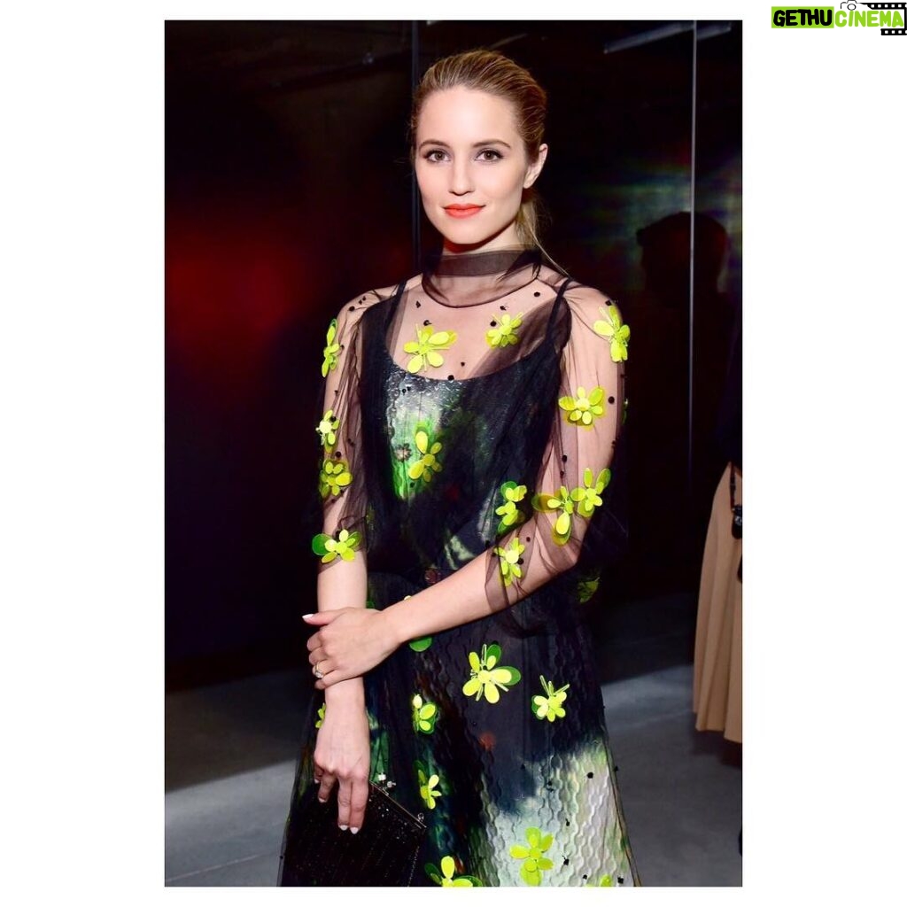 Dianna Agron Instagram - spring flowers 💚 night out with Prada