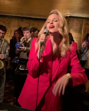 Dianna Agron Instagram - Thank you J Crew for bringing me back to my New York home away from home, what a joyful, festive time it was. 

Eden, Asaf, Ian, Martin, Sue, Olympia, Kevin, Brendon, Demitrios, Darwin, Robert, James, Tim, and all the friends gathered together Tuesday night, that was special! 

And lovely to catch a shot of our first show at the Cafe in the Carlyle book. Hi Gill! 

Such beautiful memories in these spaces. I love playing at the Carlyle. Lucky me.