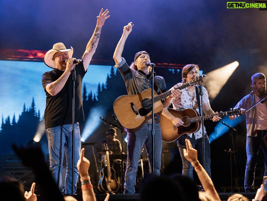 Dierks Bentley - 14.9K Likes - Had the honor of having @therealtracylawrence out with us on the #GravelAndGold tour yesterday, appreciate you coming out!! The goat! What a night.