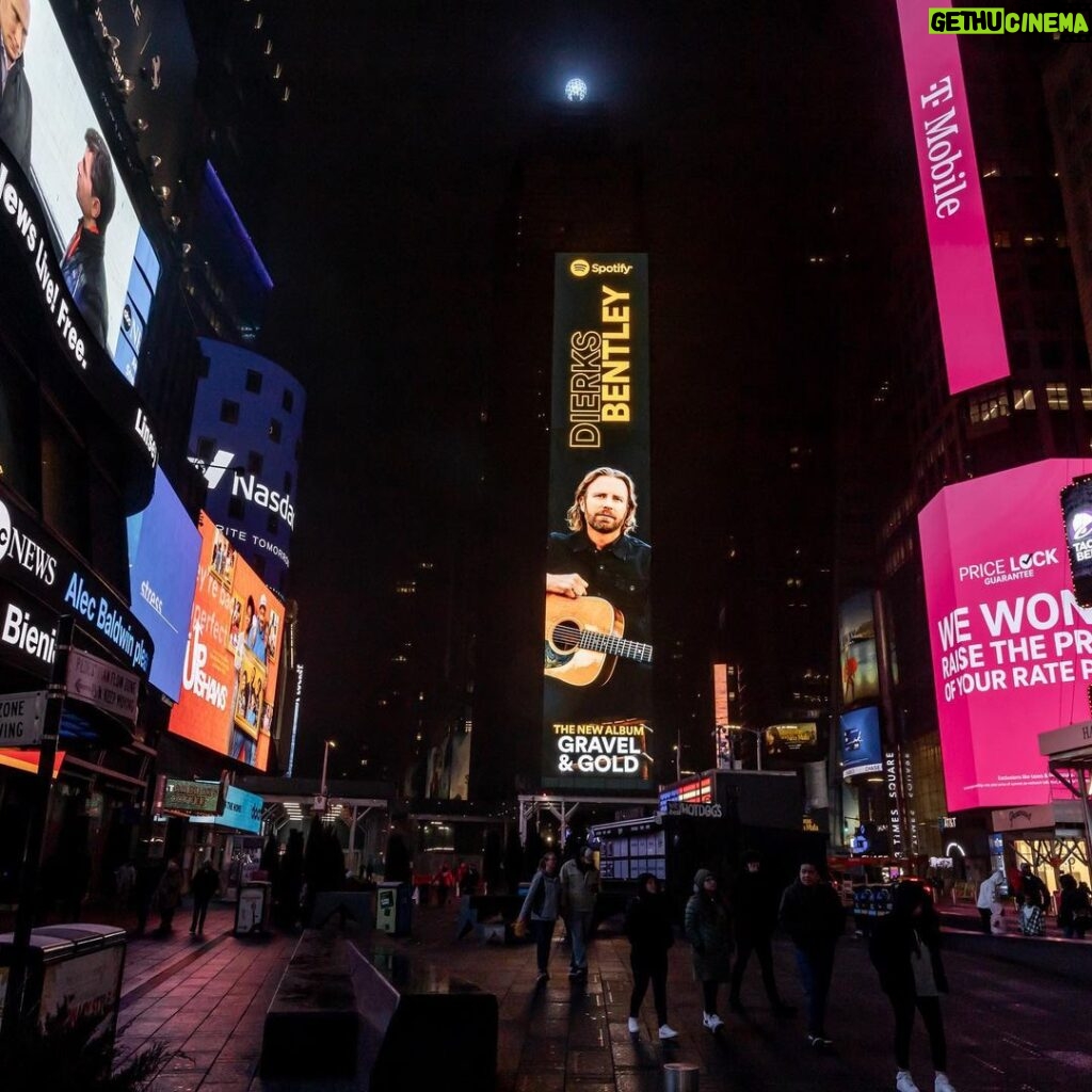 Dierks Bentley Instagram - @spotify, thank you for the support — #GravelAndGold up in Times Square! Check it out if you’re in NYC