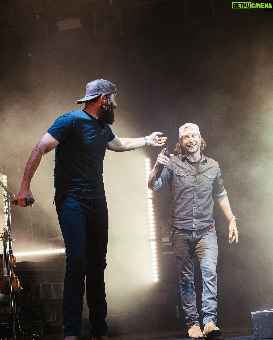 Dierks Bentley - 22K Likes - The love was real y’all! Between me and @jordandavisofficial and my band and his. Made this THE most fun tour/summer ever. (say it every year but i really mean it this time haha).
The second he walked on stage at our first show in Toronto, the whole energy of the tour shifted. He packs so much positivity and energy in his show, he couldn’t hide his love of performing if he wanted to. I’ll miss the pickleball, torturing him with sub 30 degree cold plunges, parking lot workouts, whiskey sippin and old school country, and the energy he brought to What Was I Thinkin every night.
Dude loves Jesus, his family, friends and fans. Simple formula that’s makes him someone you just want to be around.
Go check him out on his Damn Good Time Tour this Fall.