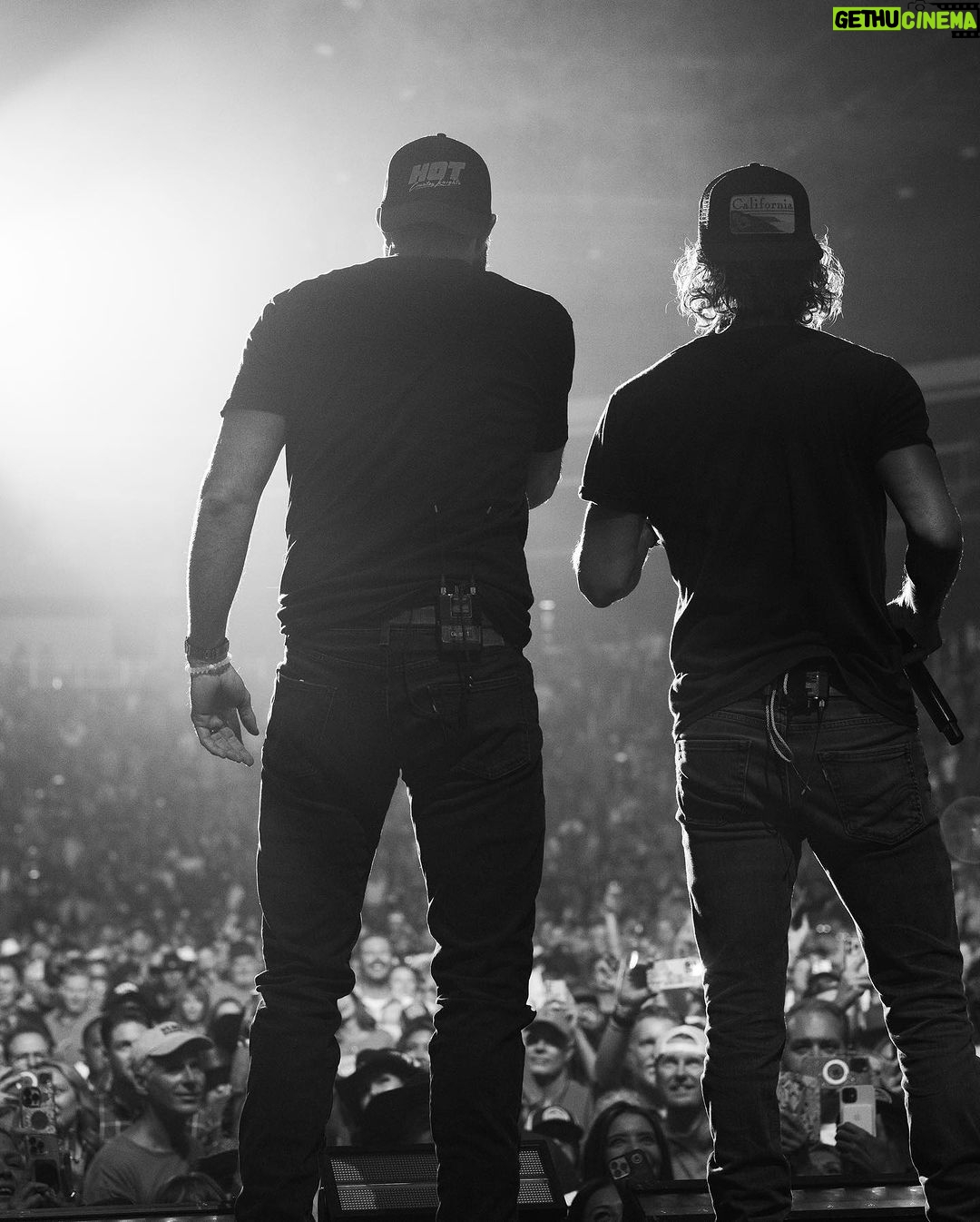 Dierks Bentley - 22K Likes - The love was real y’all! Between me and @jordandavisofficial and my band and his. Made this THE most fun tour/summer ever. (say it every year but i really mean it this time haha).
The second he walked on stage at our first show in Toronto, the whole energy of the tour shifted. He packs so much positivity and energy in his show, he couldn’t hide his love of performing if he wanted to. I’ll miss the pickleball, torturing him with sub 30 degree cold plunges, parking lot workouts, whiskey sippin and old school country, and the energy he brought to What Was I Thinkin every night.
Dude loves Jesus, his family, friends and fans. Simple formula that’s makes him someone you just want to be around.
Go check him out on his Damn Good Time Tour this Fall.