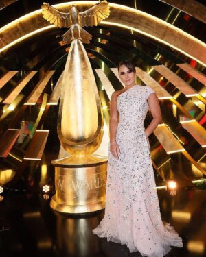 Dima Kandalaft Instagram - A JOYful night!✨ #joyawards2024 
Dress @georgeshobeika 
Jewelry @tiffanyandco 
Shoes & bag @louboutinworld 
Hair and makeup @miladhannoun 
Photographer @rabee_alsirawan 

Styled by @jonymatta 🤍