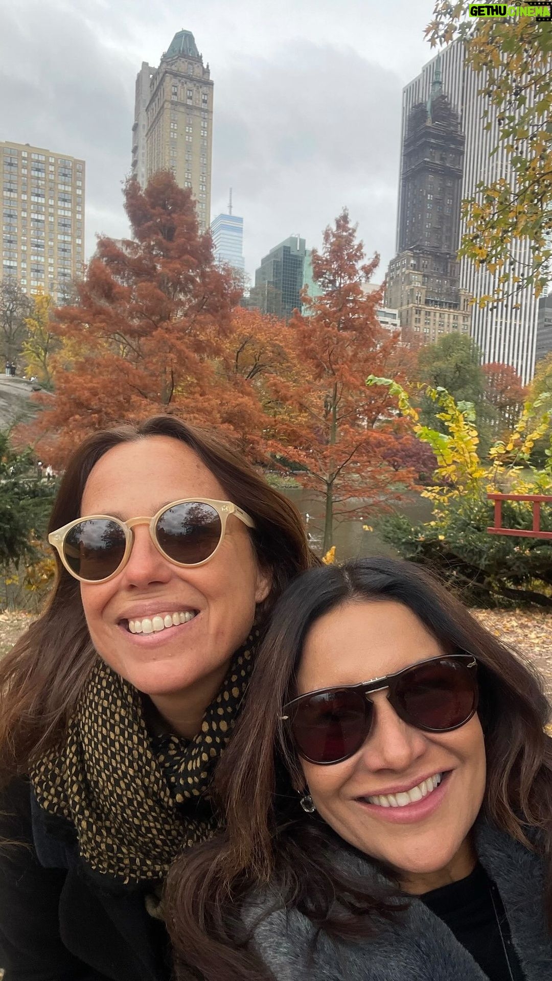 Dira Paes Instagram - #tbt recente de uma tarde passeando pela bela paisagem de outono do Central Park com a companhia maravilhosa da minha amiga @betarichard. E como sempre, não resisto às diversas folhas secas e as sempre trago no meio dos livros 🍂🍁