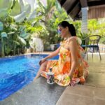 Divya Agarwal Instagram – Enjoying some poolside bliss🧡

Anyone who’s been to my home knows how many different kinds of gin there are in my bar- a lot of that is thanks to Apurva. This time, I took back a special gin from Goa for HIM to try. I was curious the second I heard the name- @terrysentme 🍹
As expected, this delicious gin has become a treasured part of our collection. Must try, highly recommended!
Wearing – @mandirawirkhq
Location – @viostays