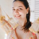 Divya Agarwal Instagram - Adorned with love and blessings 🌻❤️🧿 Outfit @gopivaiddesigns Accessories @orrajewellery �Makeup and Hair : @dishisanghvii @hair_by_neetagohel @sarahsayedd16 Wedding planner: @audiciousentertainment Wedding photography: @studiophotopalace