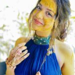 Divya Agarwal Instagram - Drenched in the color of joy and smothered in love! Let the good times “haldi-roll” ⭐️✨🤩❤️🧿 Outfit @pallavijaipur Accessories @_krafterina �Makeup and Hair : @dishisanghvii @hair_by_neetagohel @sarahsayedd16 Styled by: @sohail__mughal___ @stylingbyvictor Wedding planner: @audiciousentertainment Wedding photography: @studiophotopalace . . . #shadi #wedding #shadiseason #haldi #bride #bridesmaids #cocokibaico